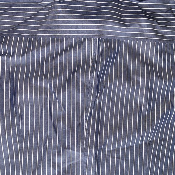 French Connection Mens X-Large Blue Striped Long Sleeve Shirt - Picture 9 of 12